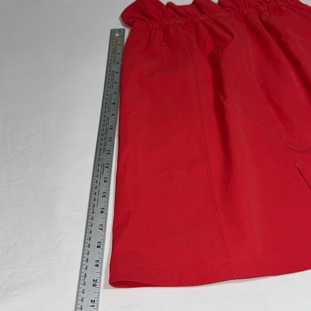 Lululemon Trip Taker Skirt Size 8 Red Paperbag Linen Blend Pockets Elastic Waist - Picture 5 of 8